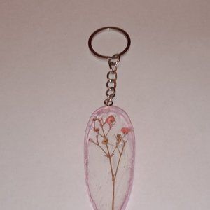 Dried Flowers Resin Keychain